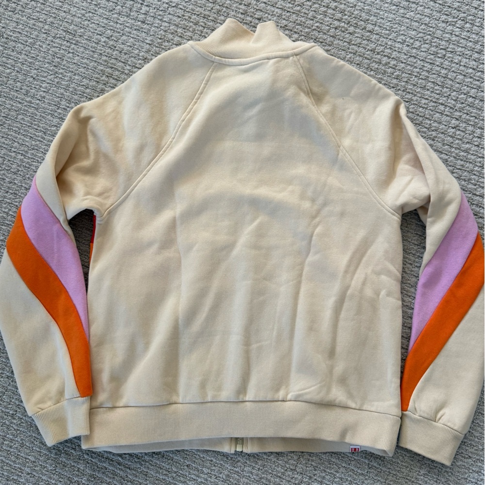 NWT LEGO x Target Adult Size Small Zip-Up Sweatshirt Cream Striped Colorblock - Picture 3 of 3